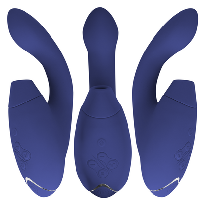 Womanizer Duo 2 Estimulador Duplo azul com Tecnologia Pleasure Air para estimulação clitoriana e Ponto G.