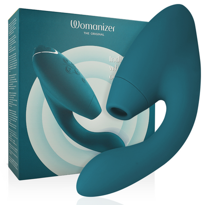 Womanizer Duo 2 Estimulador Duplo Clitoriano e Ponto G Azul Petróleo