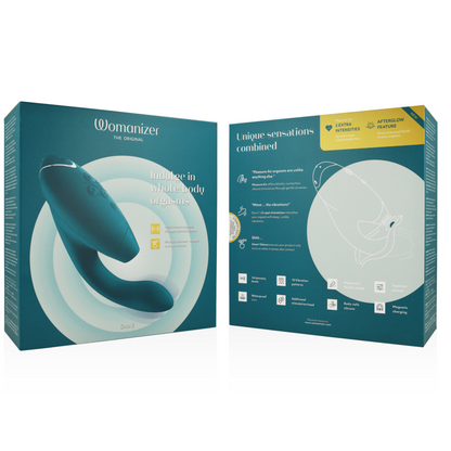 Womanizer Duo 2 Estimulador Duplo Clitoriano e Ponto G Azul Petróleo