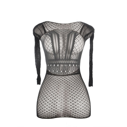 Vestido Curto de Rede SUBBLIME com Costas Nua, ideal para momentos sensuais