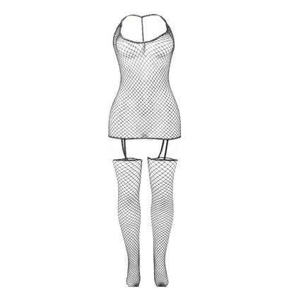 Bodystocking de Rede Arrastão Brilhante SUBBLIME em detalhe, mostrando a textura e o design.
