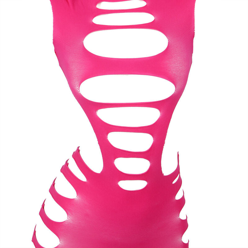 Body Lingerie Subblime de rede elástica vazada rosa
