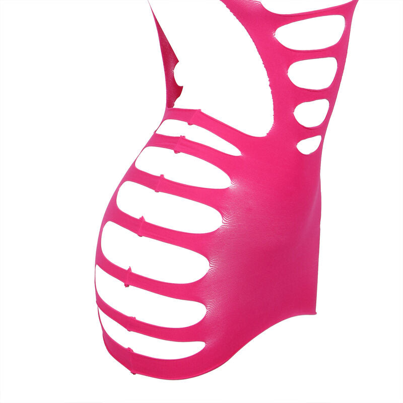 Body Lingerie Subblime de rede elástica vazada rosa