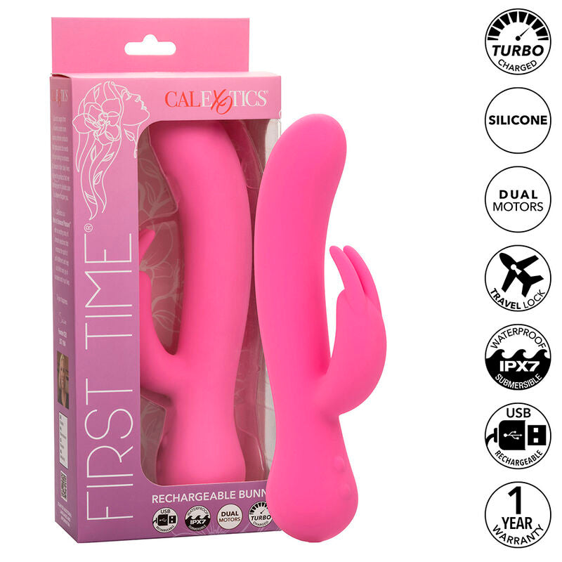 Vibrador Conejo Recargable First Time Rosa