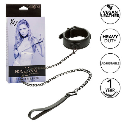 Collar y Correa de Cuero Ajustable Nocturnal