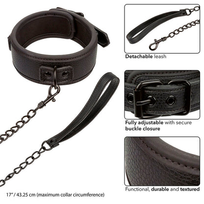 Collar y Correa de Cuero Ajustable Nocturnal