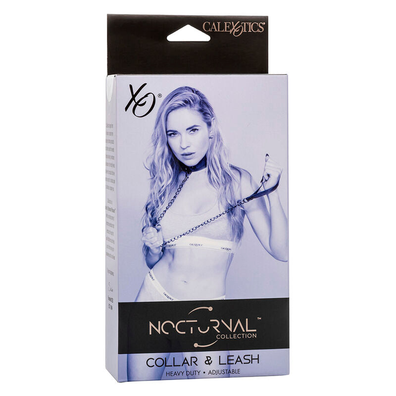Collar y Correa de Cuero Ajustable Nocturnal