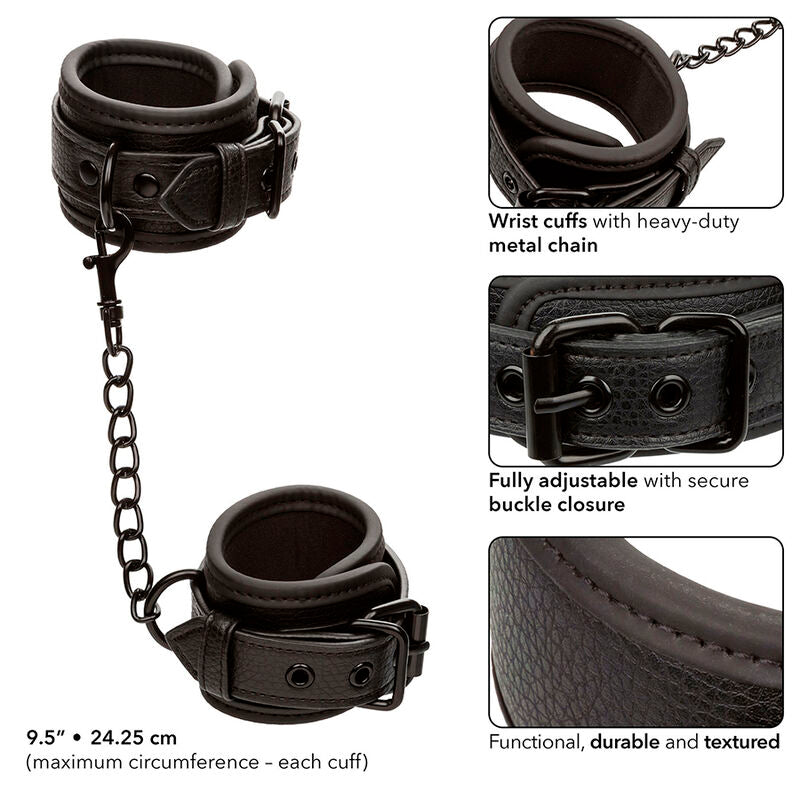 Pulseras de Cuero Ajustables Nocturnal Negras