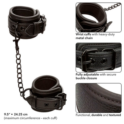 Pulseras de Cuero Ajustables Nocturnal Negras