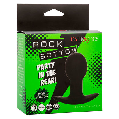 Plug Anal Vibrador Rock Bottom con 10 Funciones de Silicona Negra