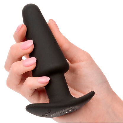 Plug Anal Cónico Rock Bottom con 10 Vibraciones y Silicona Segura