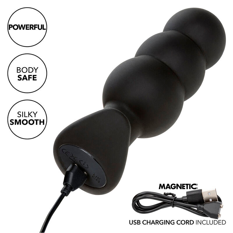 Plug Anal Vibratorio con Perlas de Silicona Negro