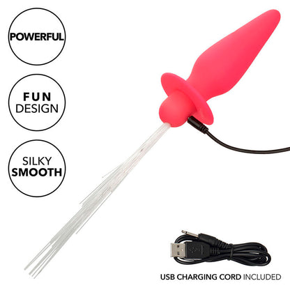 Plug Anal Vibrador Southern Lights con 10 Vibraciones de Silicona Rosa