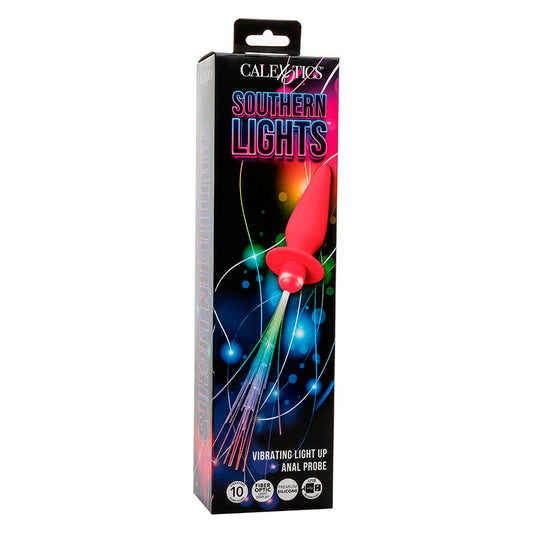 Plug Anal Vibrador Southern Lights con 10 Vibraciones de Silicona Rosa