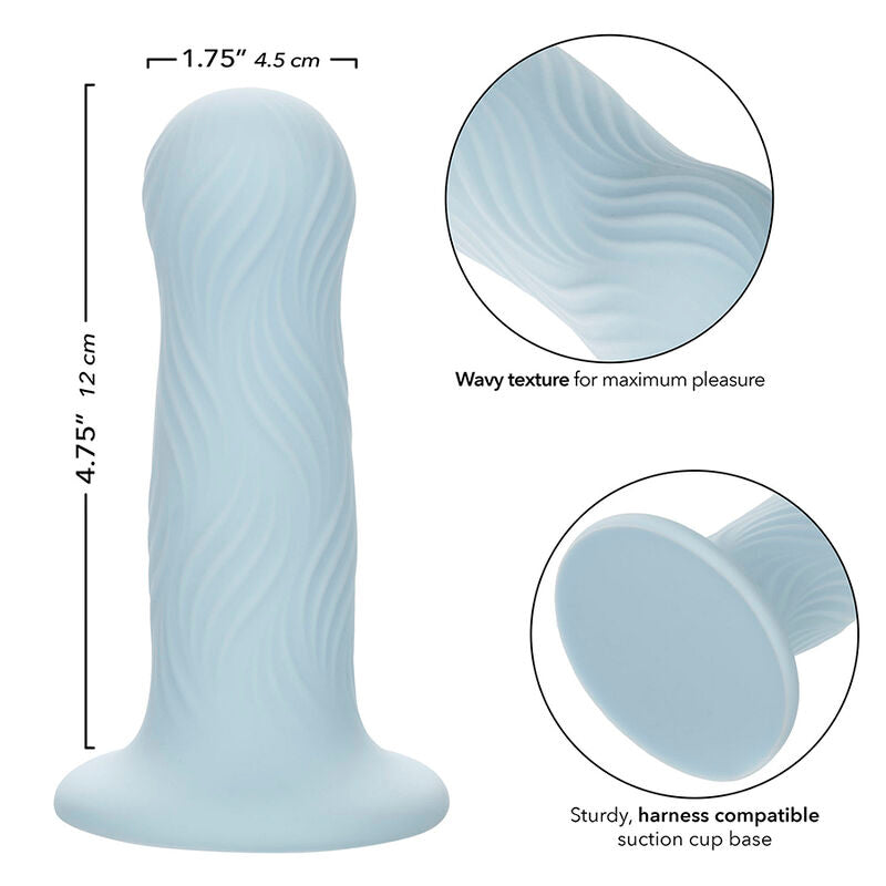Plug Anal Wave Rider de Silicona con Textura Ondulada y Ventosa