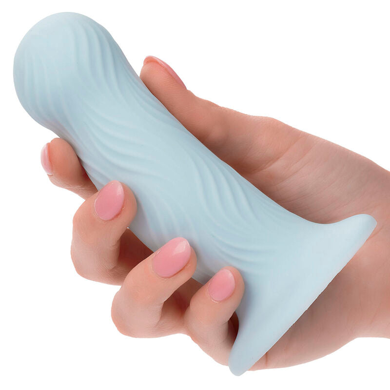 Plug Anal Wave Rider de Silicona con Textura Ondulada y Ventosa