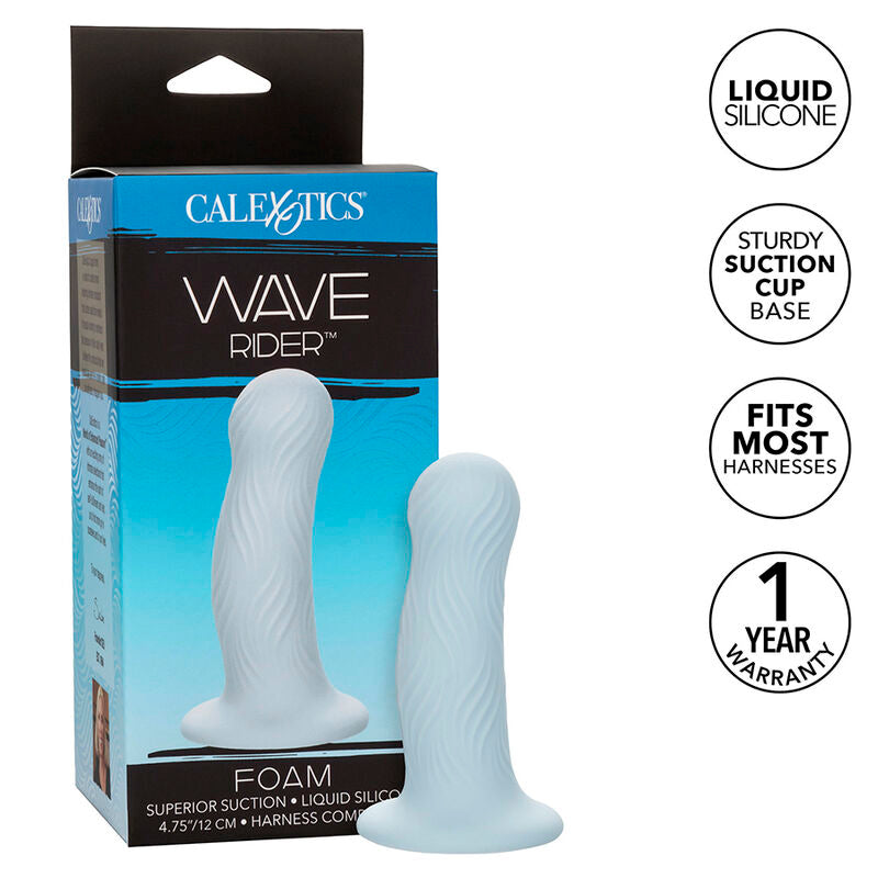 Plug Anal Wave Rider de Silicona con Textura Ondulada y Ventosa