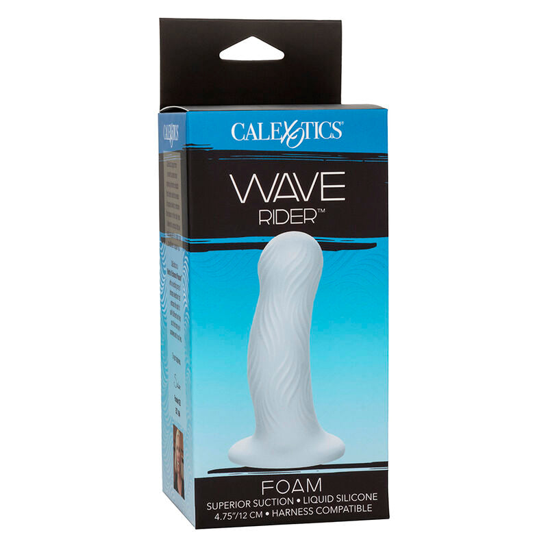 Plug Anal Wave Rider de Silicona con Textura Ondulada y Ventosa