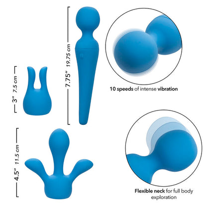 Vibrador Wand Couture Kit con 10 Vibraciones Azules