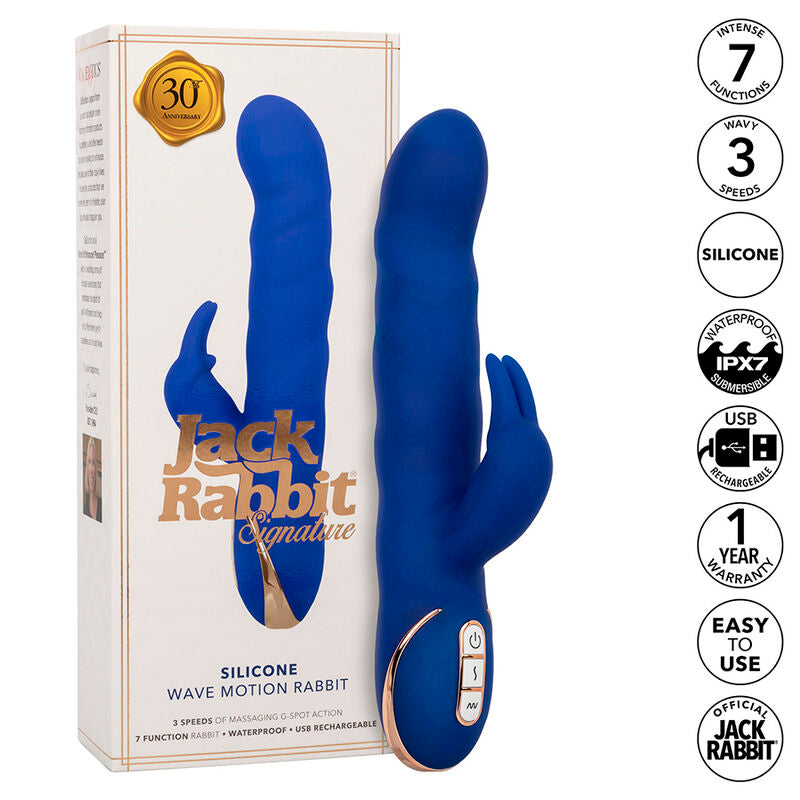 Vibrador Jack Rabbit con Movimiento Ondulatorio Azul