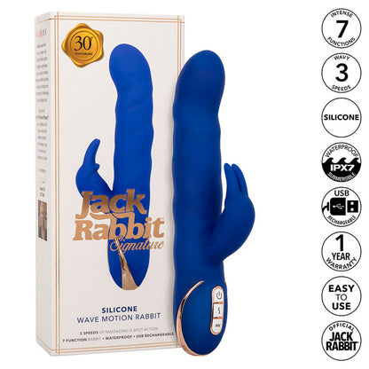 Vibrador Jack Rabbit con Movimiento Ondulatorio Azul
