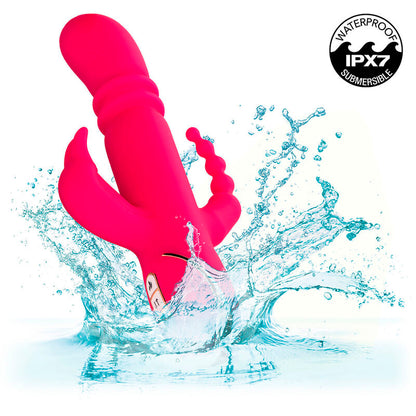 Vibrador Triple Calentado Estilo Conejo con Pulsación y Calentamiento