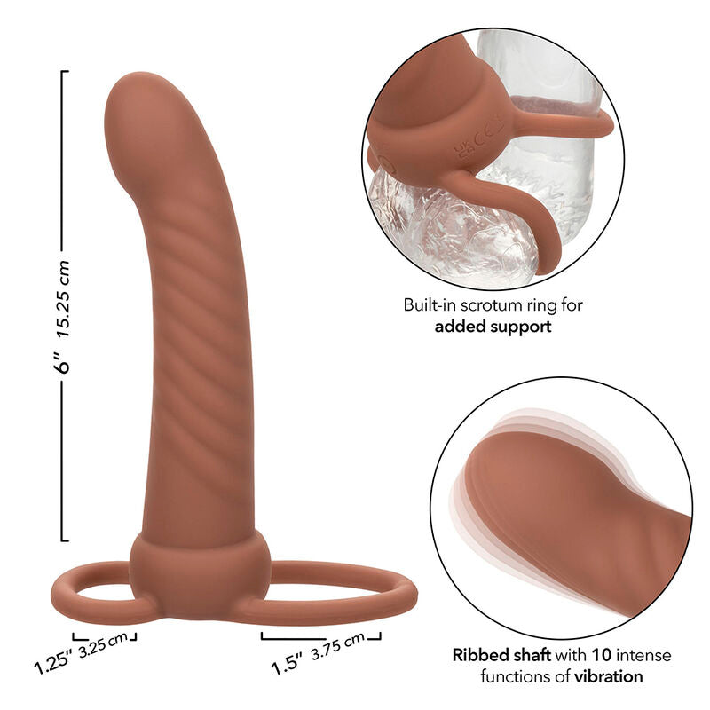 Vibrador de Doble Penetración Nervurado Maxx con 10 Vibraciones