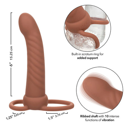 Vibrador de Doble Penetración Nervurado Maxx con 10 Vibraciones