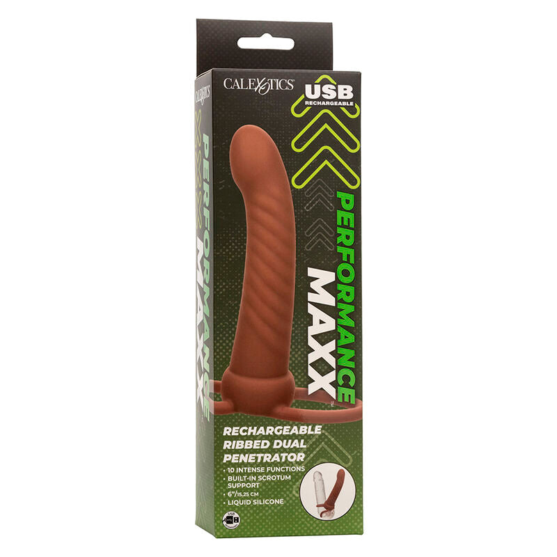 Vibrador de Doble Penetración Nervurado Maxx con 10 Vibraciones