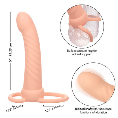 Vibrador de Doble Penetración Ribbed Maxx con 10 Vibraciones Recargable