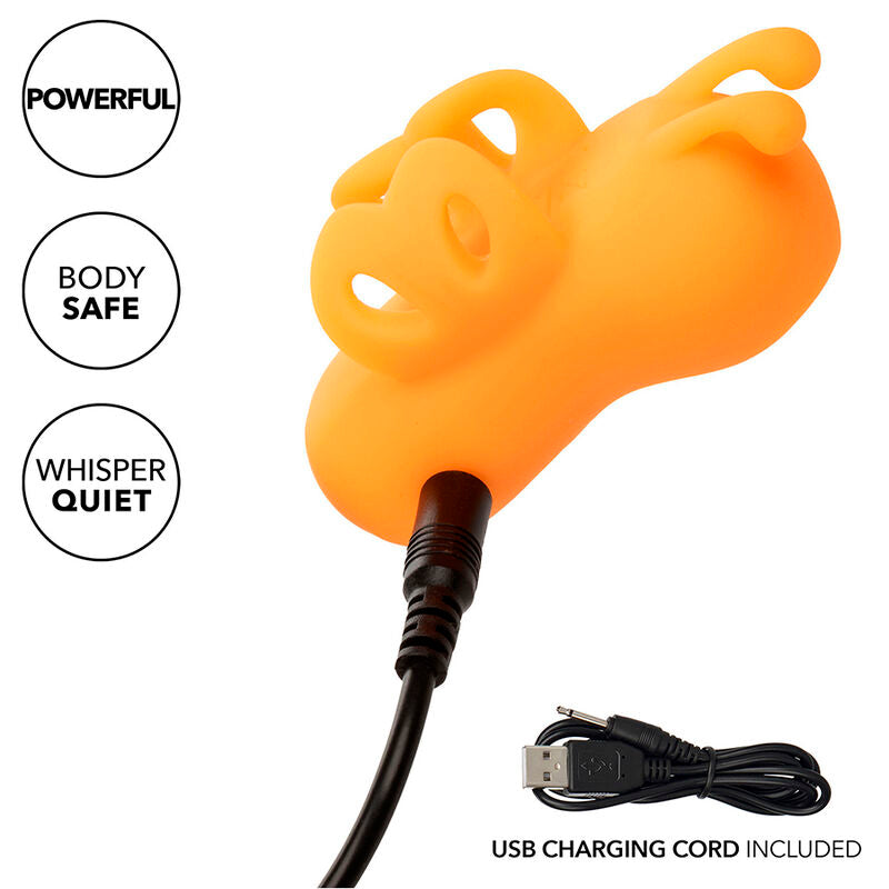 Vibrador de Dedo Neon Vibes con 10 Vibraciones Naranja