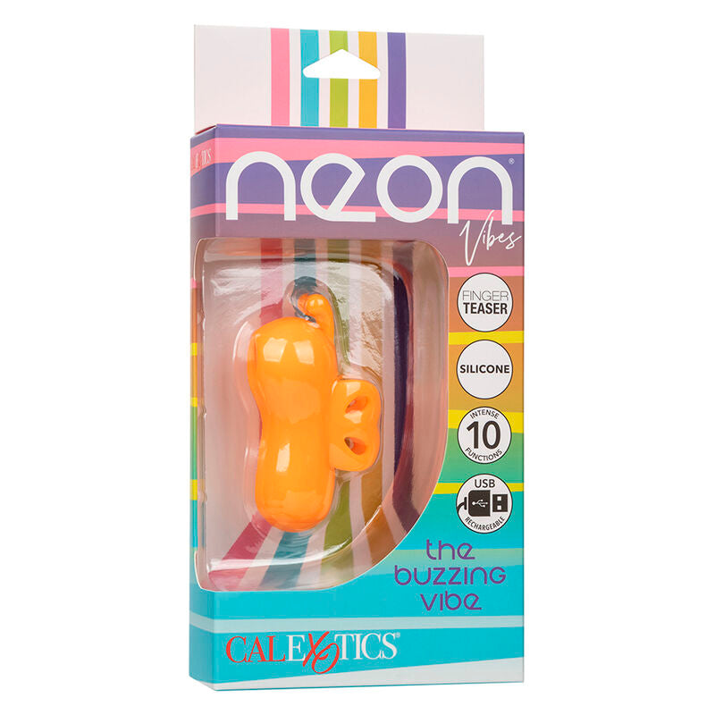 Vibrador de Dedo Neon Vibes con 10 Vibraciones Naranja
