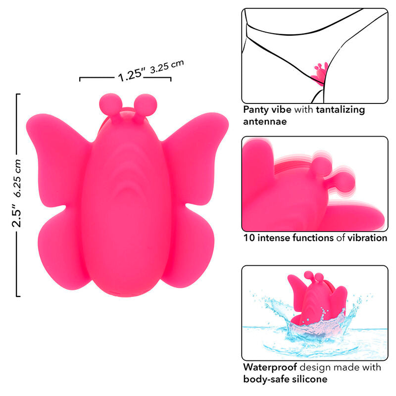Vibrador Discreto para Bragas con 10 Funciones y Diseño Magnético Rosa