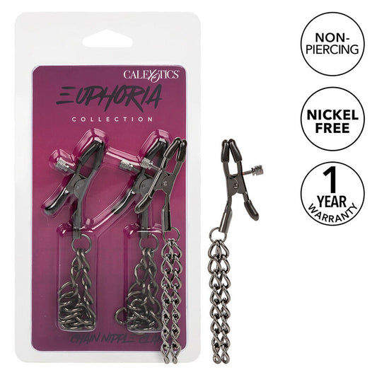 Pinzas para Pezones con Cadena Euphoria 14,5 cm