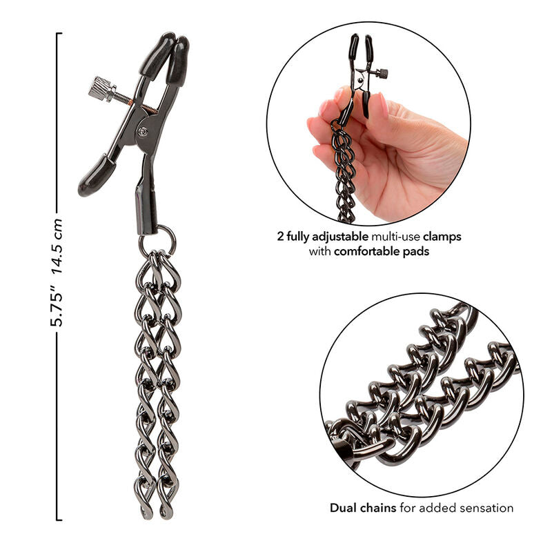 Pinzas para Pezones con Cadena Euphoria 14,5 cm