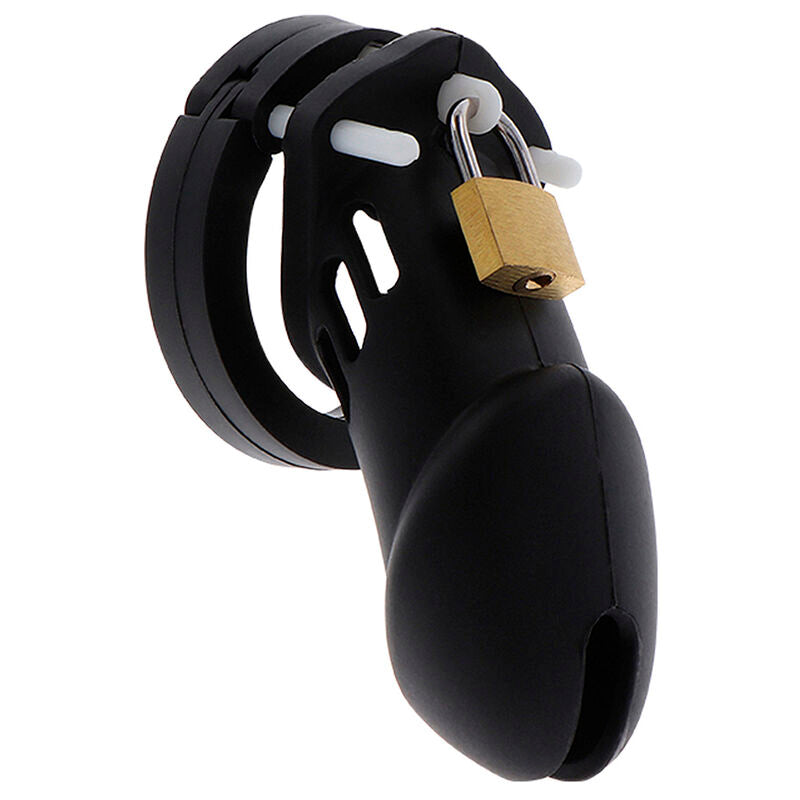HIDDEN DESIRE - JAULA DE CASTIDAD PARA EL PENE DE SILICONA EXTREMA TALLA L NEGRA