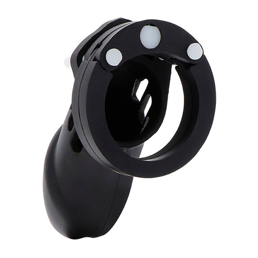 HIDDEN DESIRE - JAULA DE CASTIDAD PARA EL PENE DE SILICONA EXTREMA TALLA L NEGRA