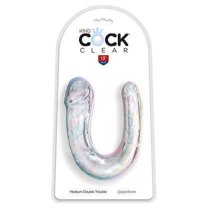 Dildo Doble Double Trouble 33 cm Transparente