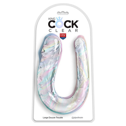 Dildo Doble Double Trouble Transparente 44 cm