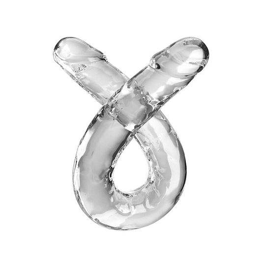 Dildo Doble Double Trouble 46 cm Transparente
