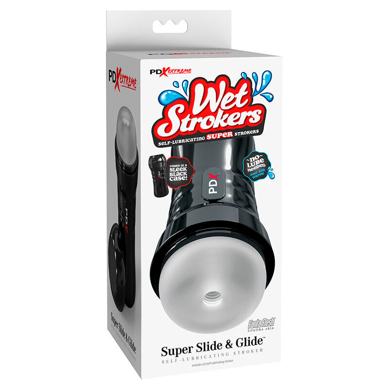 Masturbador Slide & Glide Autolubricante Transparente