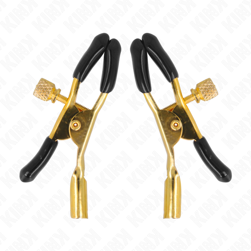 Close-up das Pinças para Mamilos KINK Douradas 6cm, destacando o design elegante e o material metálico.