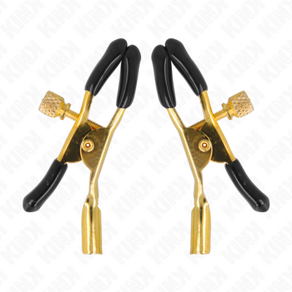 Close-up das Pinças para Mamilos KINK Douradas 6cm, destacando o design elegante e o material metálico.