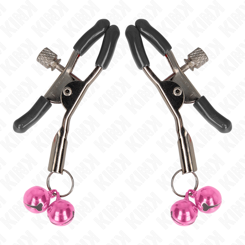 KINK Grampo de Mamilo Duplo Sino Rosa 6 cm para estimulação BDSM.
