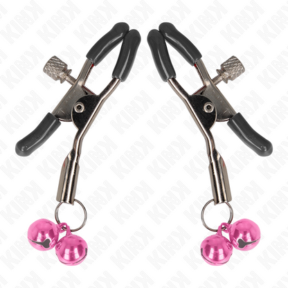 KINK Grampo de Mamilo Duplo Sino Rosa 6 cm para estimulação BDSM.