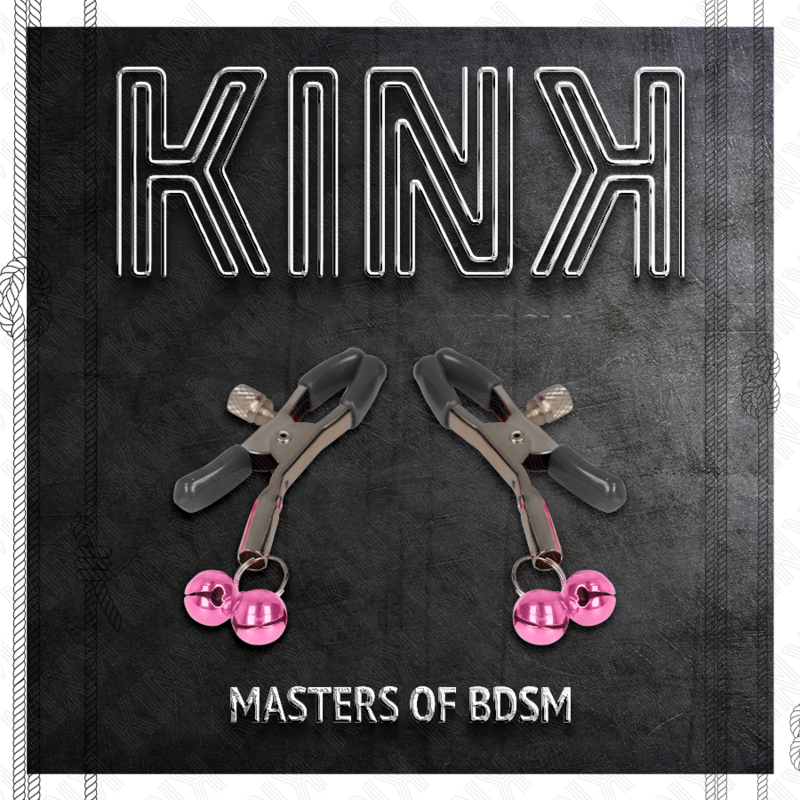 KINK Grampo de Mamilo Duplo Sino Rosa 6 cm para estimulação BDSM.