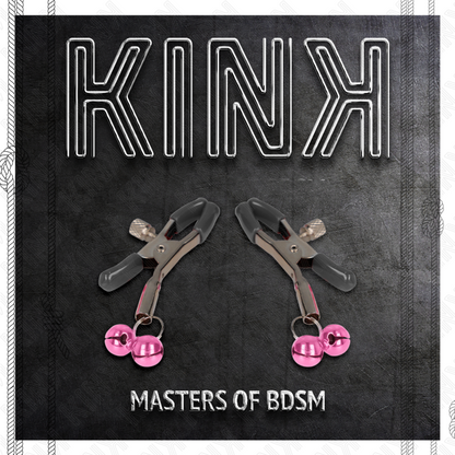 KINK Grampo de Mamilo Duplo Sino Rosa 6 cm para estimulação BDSM.