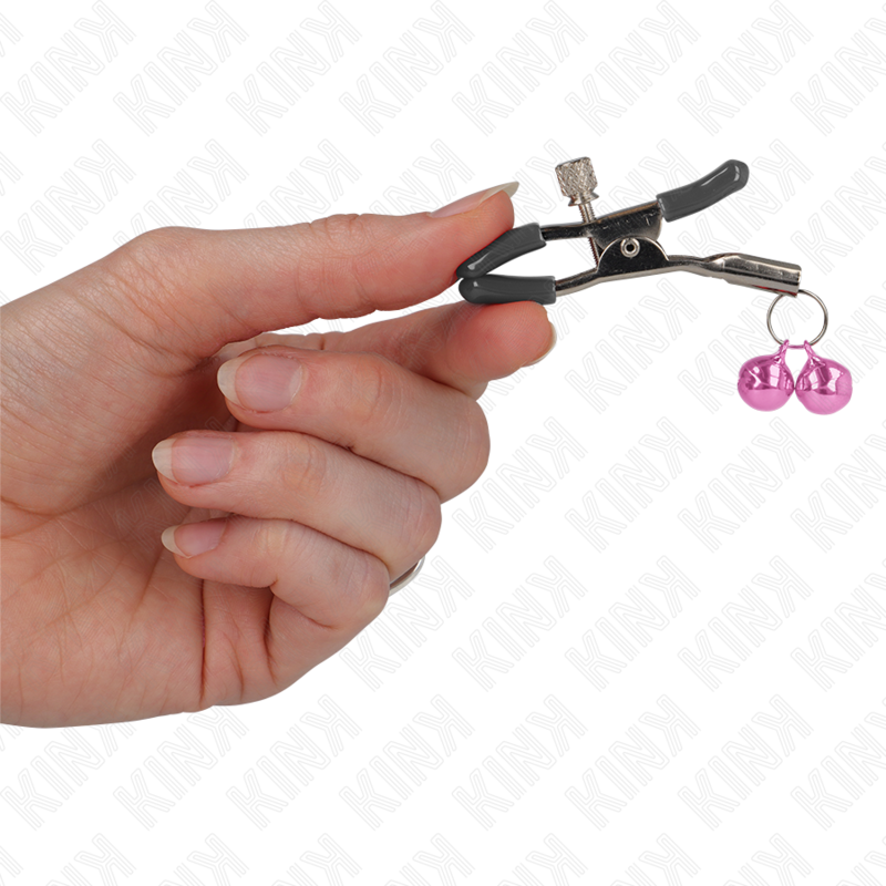 KINK Grampo de Mamilo Duplo Sino Rosa 6 cm para estimulação BDSM.