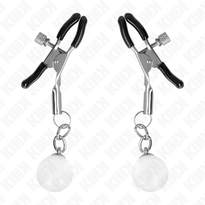 KINK Grampos de Bico de Vidro Prata 6 CM para estimulação sensorial BDSM