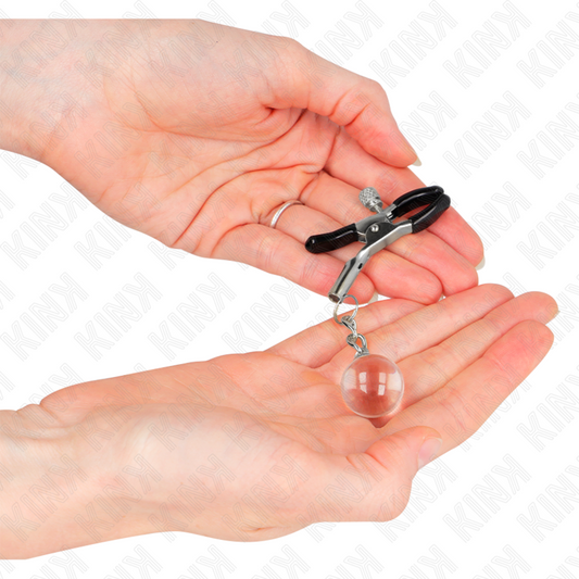 KINK Grampos de Bico de Vidro Prata 6 CM para estimulação sensorial BDSM
